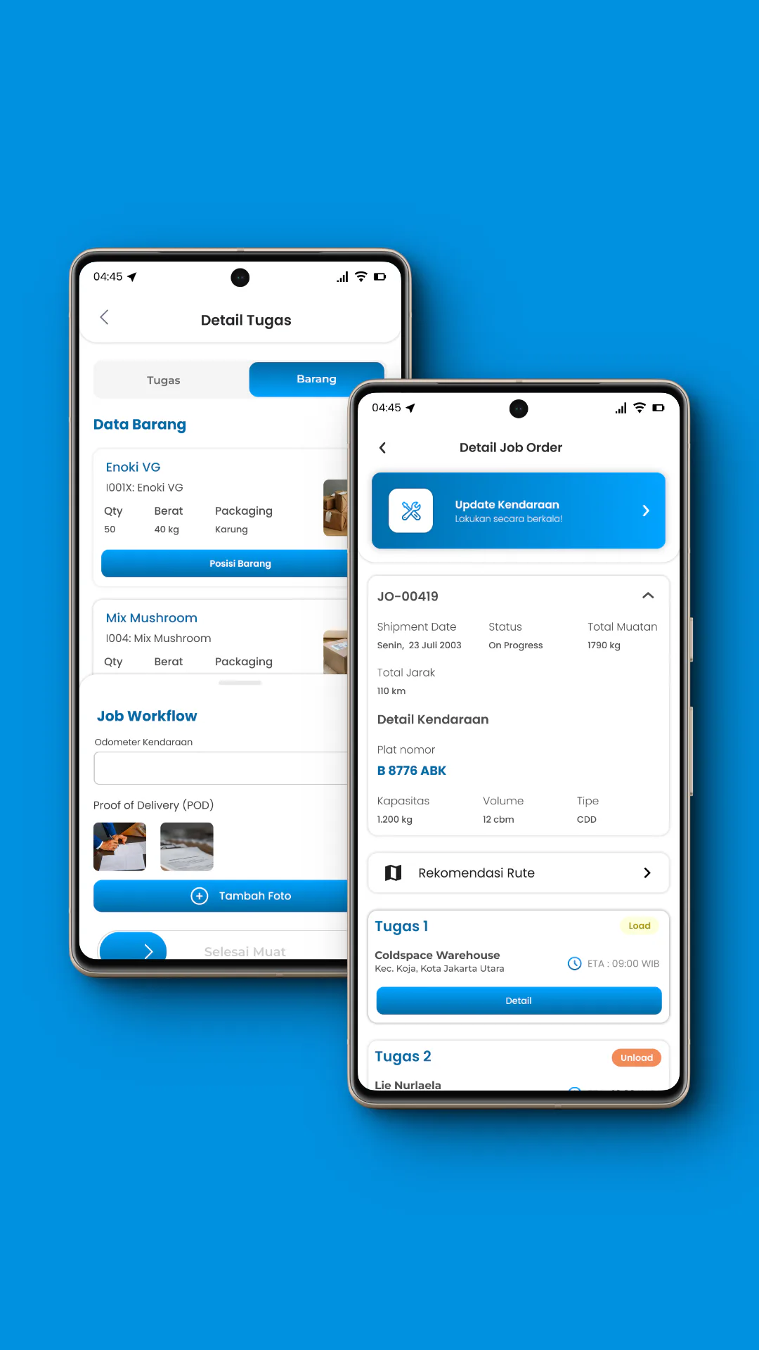 Cargoshare Driver interface view 1