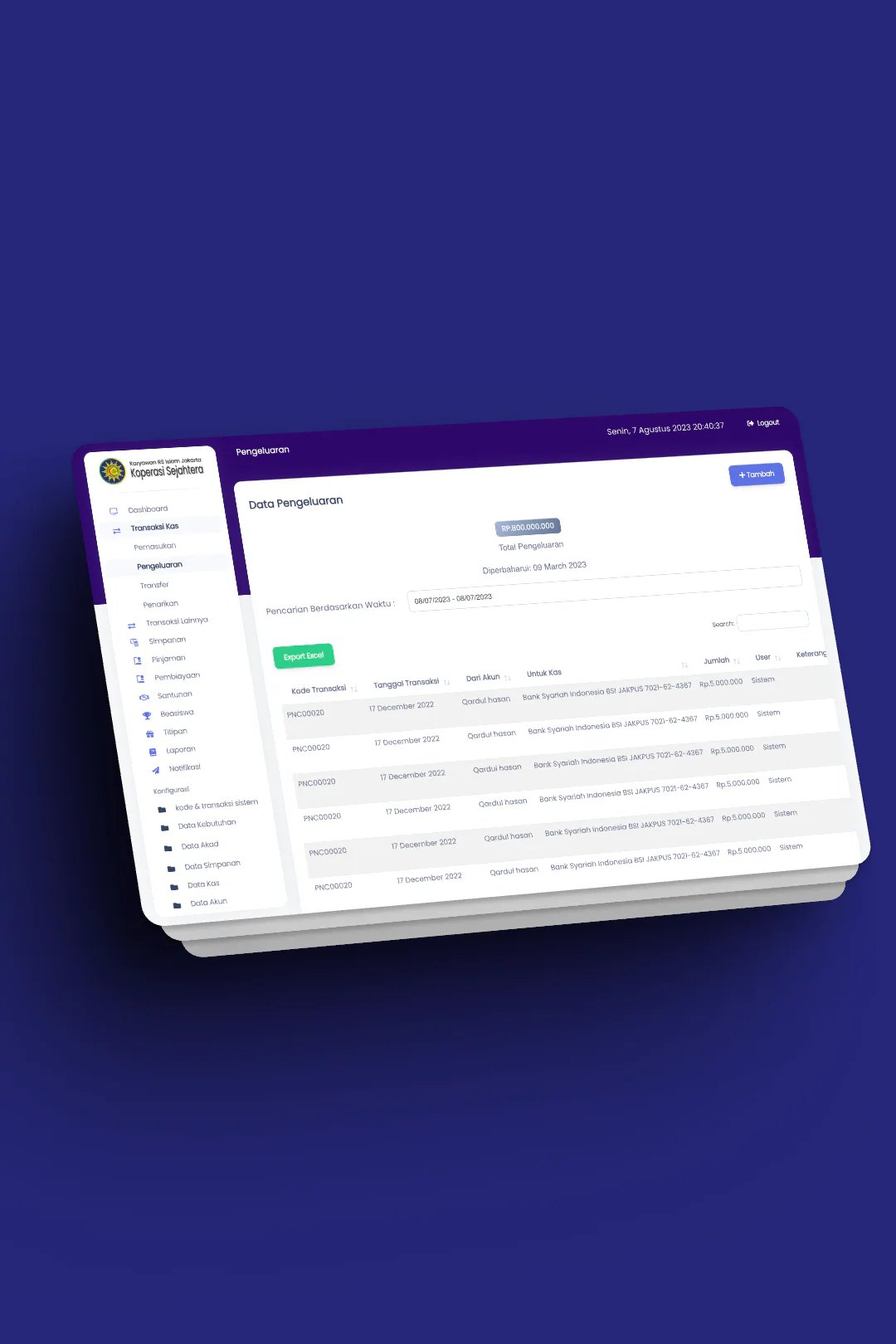 SIMAKS Koperasi interface view 1